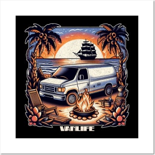 Beach econoline camper conversion Posters and Art